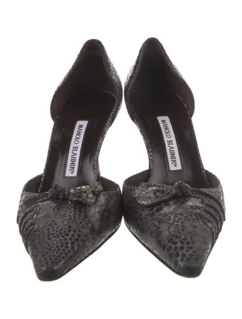 Manolo Blahnik Leather Animal Print D'Orsay Pumps