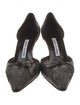 Manolo Blahnik Leather Animal Print D'Orsay Pumps