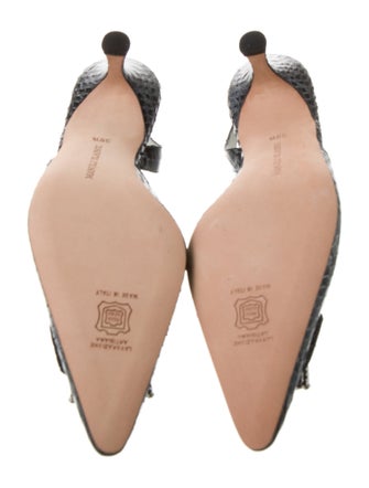 Manolo Blahnik Snakeskin Animal Print Slingback Pumps