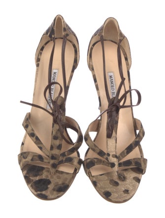 Manolo Blahnik Animal Print Sandals