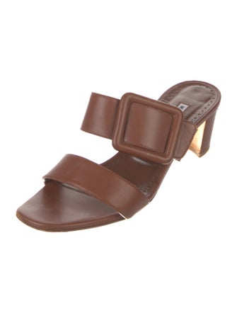 Manolo Blahnik Leather Slides