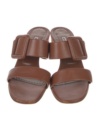 Manolo Blahnik Leather Slides