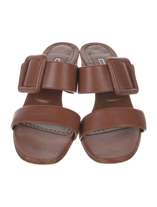 Manolo Blahnik Leather Slides