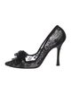 Manolo Blahnik Mesh Lace Pattern Pumps