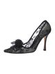 Manolo Blahnik Mesh Lace Pattern Pumps