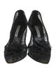 Manolo Blahnik Mesh Lace Pattern Pumps