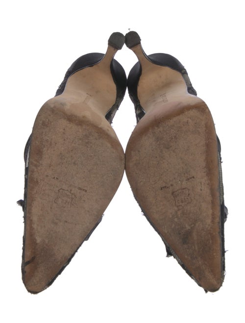 Manolo Blahnik Mesh Lace Pattern Pumps