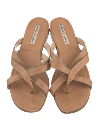 Manolo Blahnik Leather Slides