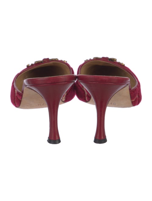 Manolo Blahnik Velvet Printed Mules