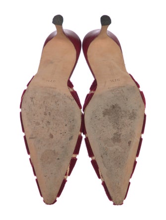 Manolo Blahnik Velvet Printed Mules