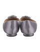 Manolo Blahnik Satin Crystal Embellishments Ballet Flats