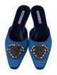 Manolo Blahnik Satin Crystal Embellishments Mules