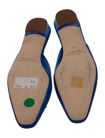 Manolo Blahnik Satin Crystal Embellishments Mules