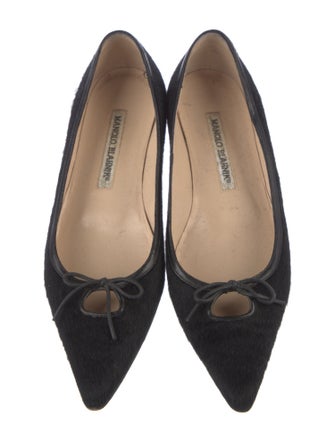 Manolo Blahnik Bow Accents Ballet Flats