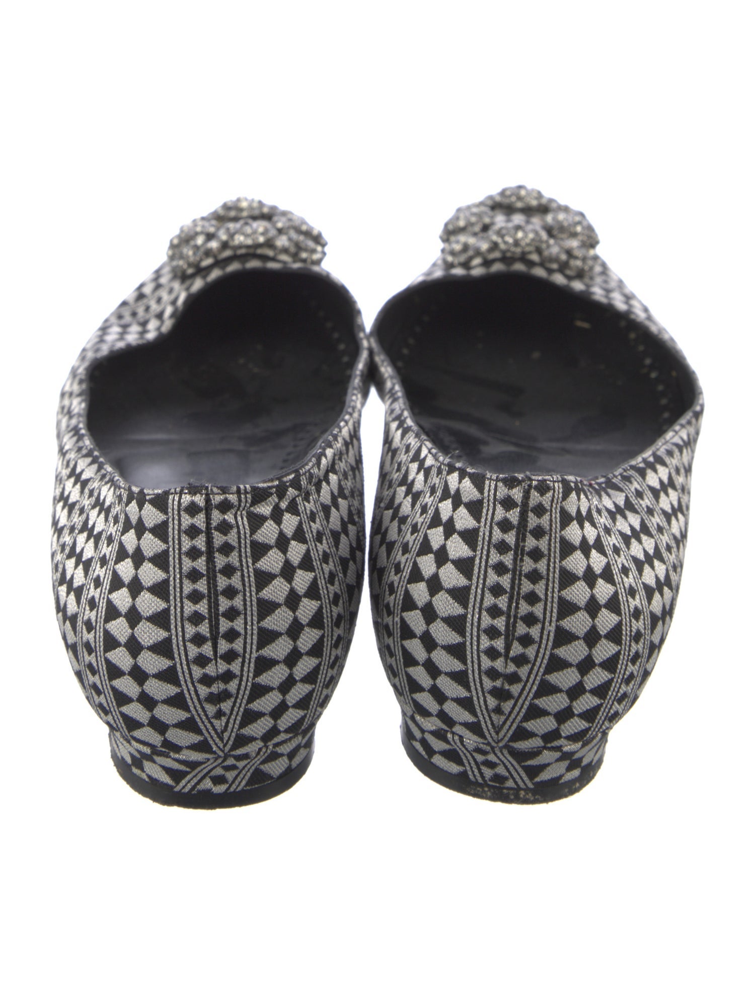 Manolo Blahnik Printed Crystal Embellishments Flats