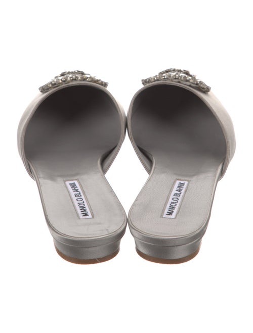 Manolo Blahnik Satin Crystal Embellishments Mules
