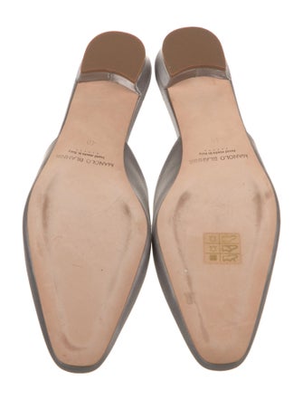 Manolo Blahnik Satin Crystal Embellishments Mules