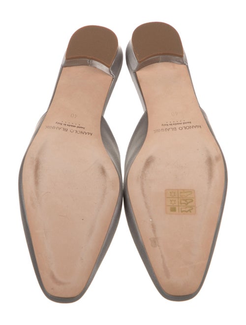 Manolo Blahnik Satin Crystal Embellishments Mules