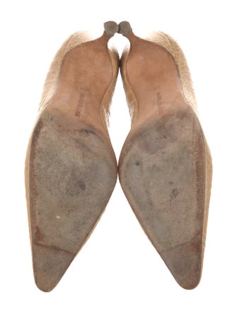 Manolo Blahnik Embossed Leather Animal Print Pumps