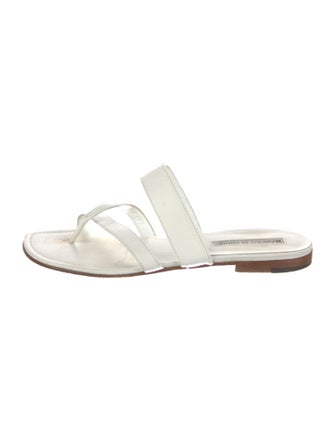 Manolo Blahnik Leather Slides