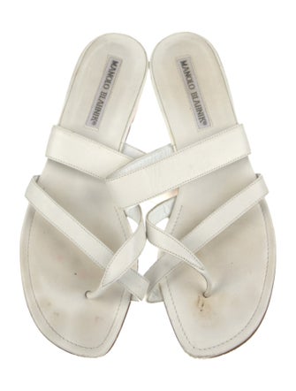 Manolo Blahnik Leather Slides