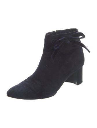 Manolo Blahnik Suede Bow Accents Boots