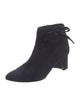 Manolo Blahnik Suede Bow Accents Boots