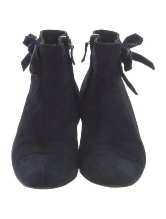Manolo Blahnik Suede Bow Accents Boots