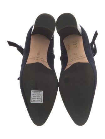 Manolo Blahnik Suede Bow Accents Boots