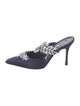 Manolo Blahnik Satin Crystal Embellishments Mules