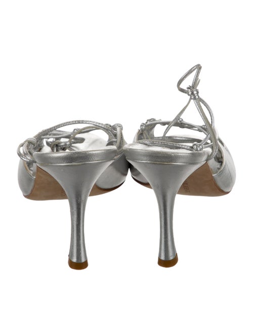 Manolo Blahnik Leather Crystal Embellishments Gladiator Sandals