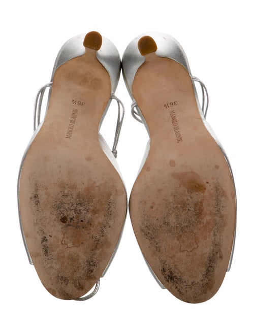 Manolo Blahnik Leather Crystal Embellishments Gladiator Sandals