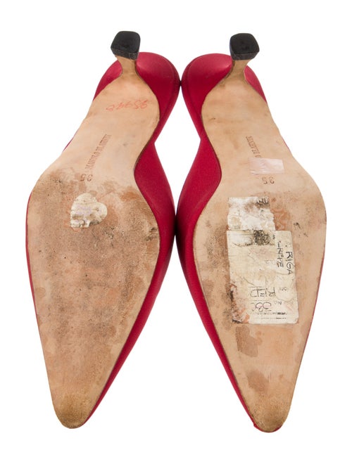 Manolo Blahnik Satin Mesh Accents Mules