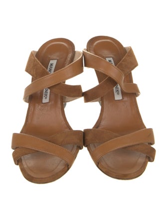 Manolo Blahnik Leather Slides