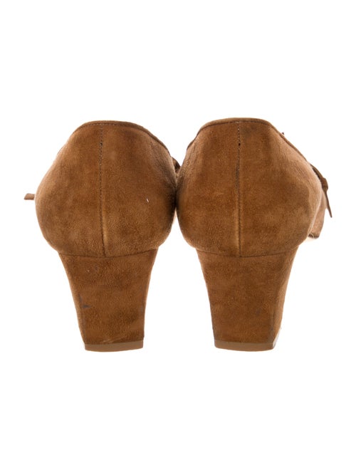 Manolo Blahnik Suede Fringe Trim Accent Pumps