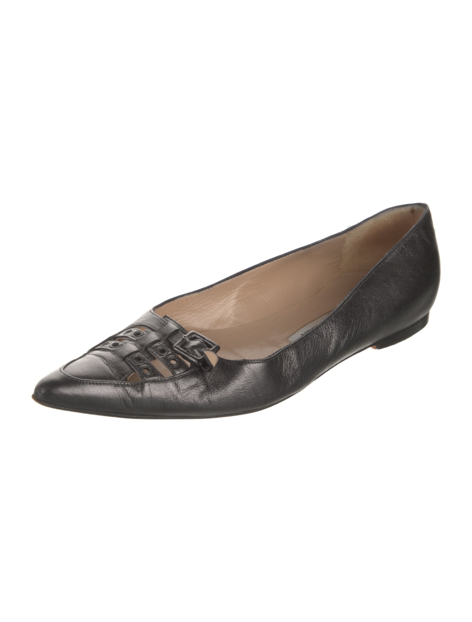 Manolo Blahnik Vintage Leather Ballet Flats