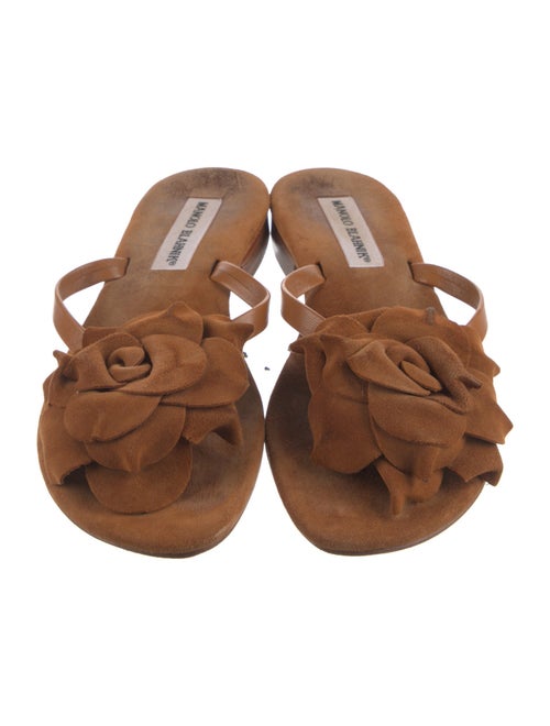 Manolo Blahnik Suede Slides