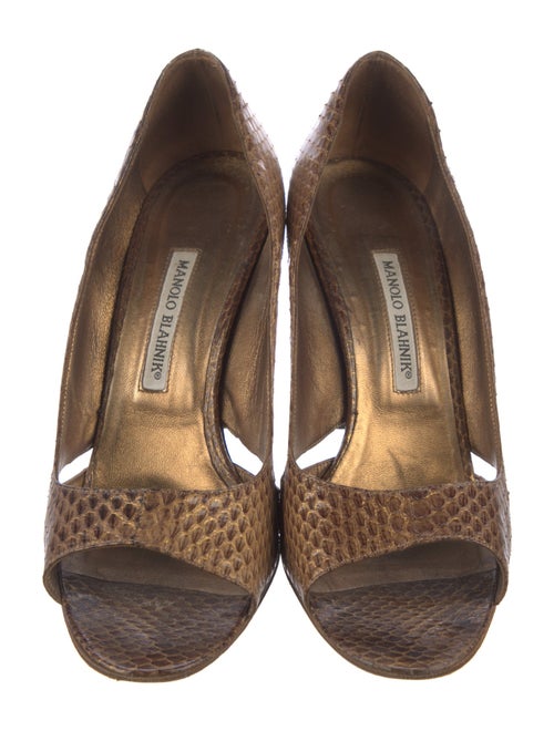 Manolo Blahnik Snakeskin Animal Print Pumps
