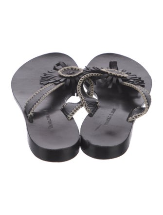 Manolo Blahnik Leather Slides