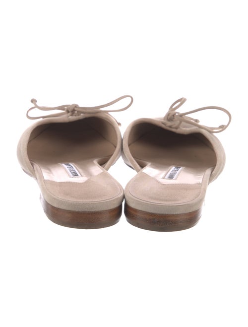 Manolo Blahnik Suede Bow Accents Mules