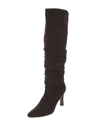 Manolo Blahnik Suede Slouch Boots