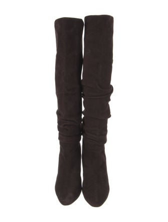 Manolo Blahnik Suede Slouch Boots