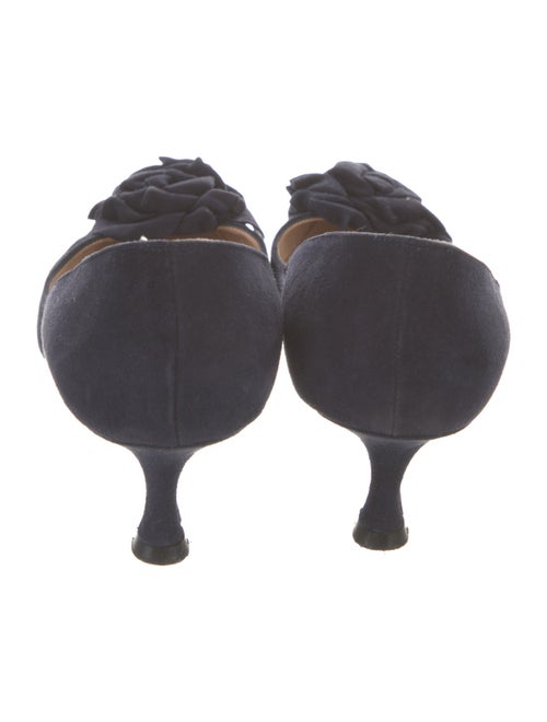 Manolo Blahnik Suede Floral Print Pumps