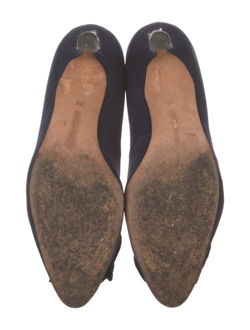 Manolo Blahnik Suede Floral Print Pumps