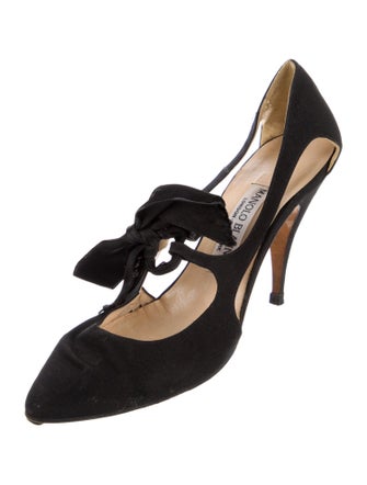 Manolo Blahnik Suede Slingback Pumps