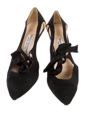 Manolo Blahnik Suede Slingback Pumps