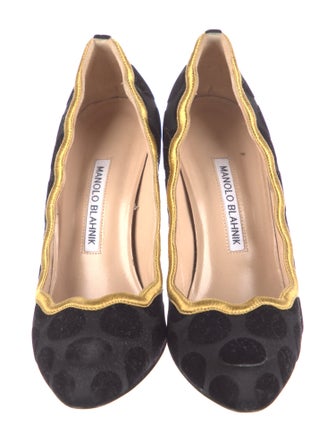Manolo Blahnik Polka Dot Print Pumps