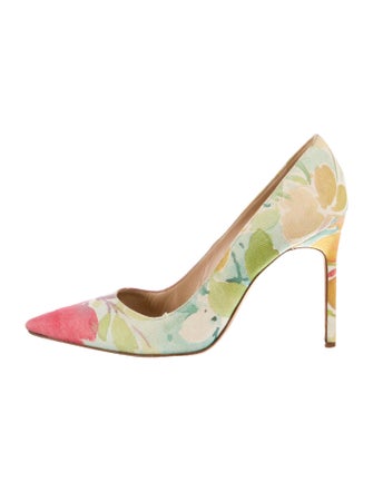 Manolo Blahnik Canvas Floral Print Pumps