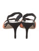 Manolo Blahnik Suede Colorblock Pattern Slingback Sandals