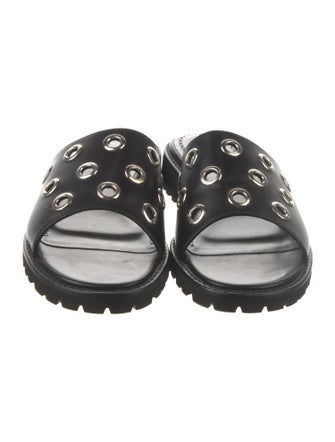Manolo Blahnik Leather Slides